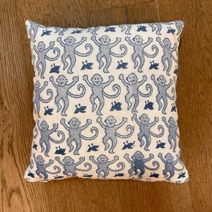 Blue Roller Rabbit Monkey Decorative Pillow